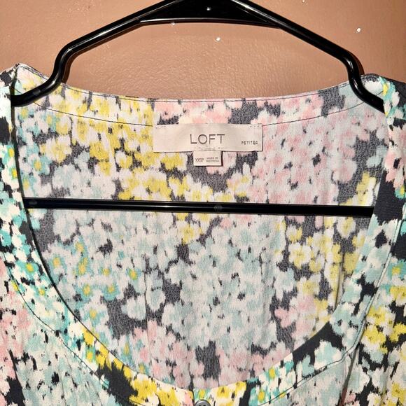 LOFT Ann Taylor Womens Multicolor Floral Long Sleeve Blouse Top - Size XXS - Picture 2 of 8